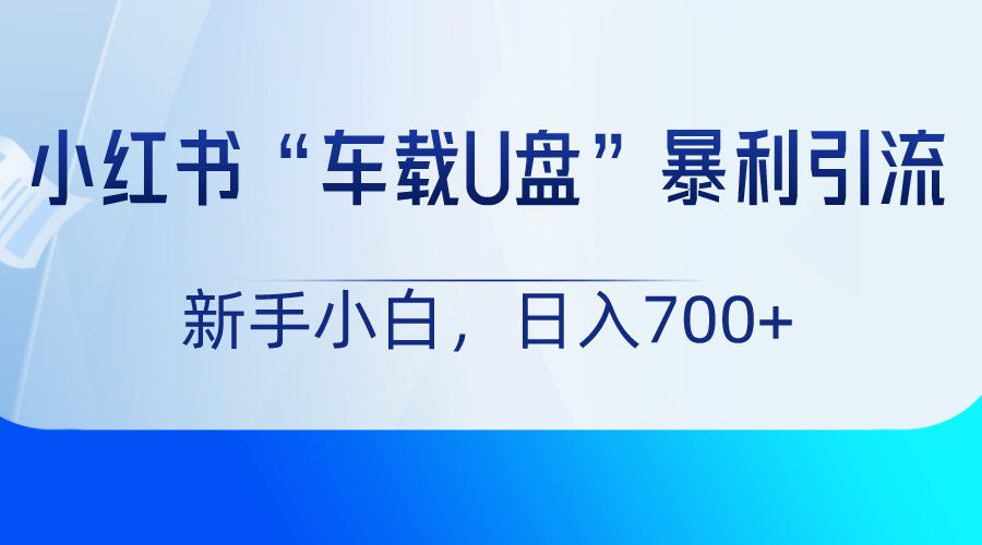 小红书“车载U盘”项目，暴利引流，新手小白轻松日入700+-智学院资源网