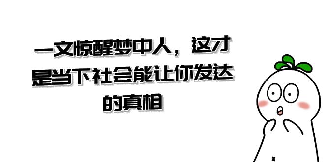 某公众号付费文章《一文惊醒梦中人，这才是当下社会能让你发达的真相》-智学院资源网