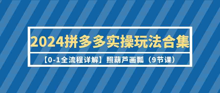 2024拼多多实操玩法合集【0-1全流程详解】照葫芦画瓢（9节课）-智学院资源网