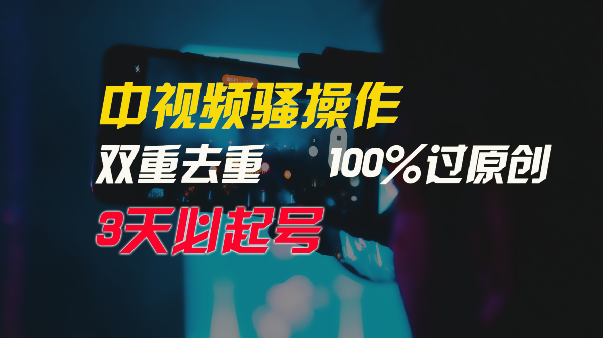 中视频骚操作，双重去重100%过原创，3天比必起号，简单无脑，月入3W+-智学院资源网