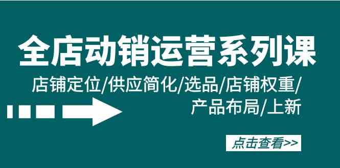 全店动销运营系列课：店铺定位/供应简化/选品/店铺权重/产品布局/上新-智学院资源网